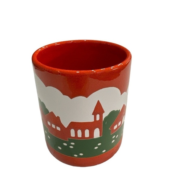Waechtersbach West Germany Vintage Red Ceramic Village Scene Coffee Tea Mug - Picture 3 of 5